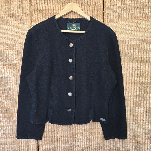 Giesswein Womens Old Money Vtg Boiled Wool Austrian Trachten Cardigan 16 (EU 44) - Picture 1 of 12